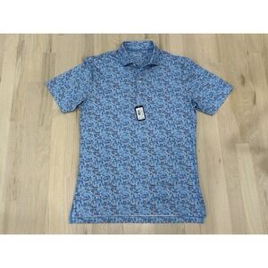 JOHNNIE-O Blue Maliblu Chi-town Polo Sz Small Polyester Blend NWT Brand New $98